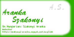 aranka szakonyi business card